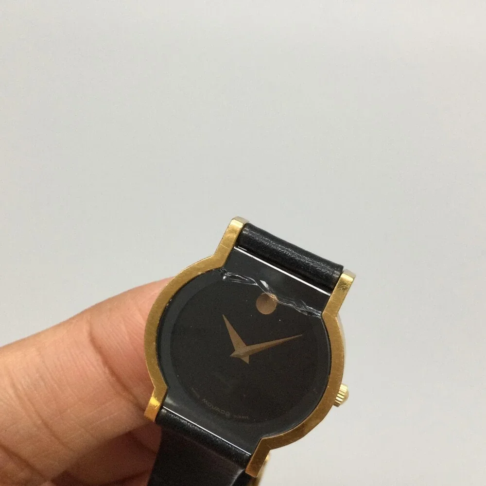 Vtg Movado 87-90-820 Womens Watch 24mm Cracked Crystal Not Running For Parts